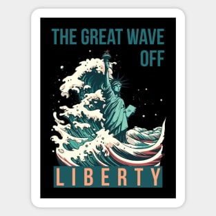 The Great Wave Off Liberty Sticker